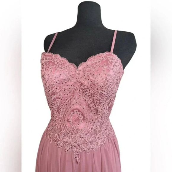 MAUVE COLOR EVENING Chiffon Party PROM Evening Dress XS - Picture 7 of 11